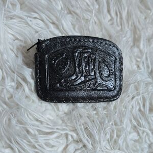 Black Leather Men's Coin Pouch